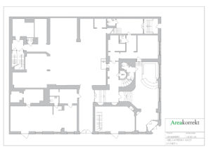 Relationsritning över entréplan i Adelswärdska huset av Areakorrekt